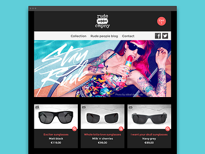 rude cmpny Shopify storefront flat minimal photoshop shopify web web design