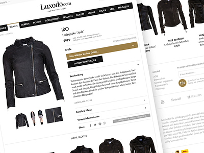 WIP luxodo.com product page (again) e commerce ecommerce fashion layout product web web design webshop website