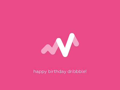Dribbble Is 5 dribbble flat happy birthday minimal rebound