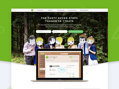 17hats Landing Page branding desktop graphic design landing page responsive retina web web design
