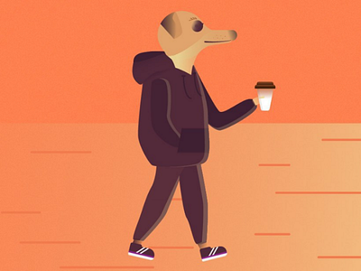 Good morning illustration illustration dog gradient