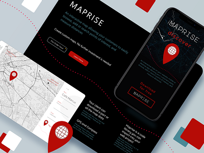 Maprise app design developer development directions map maps minimal mobile design ui ux