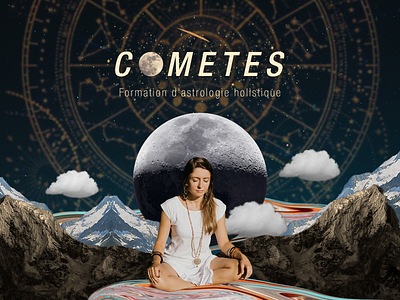Cometes Astrology Course astrology collage course design illustration