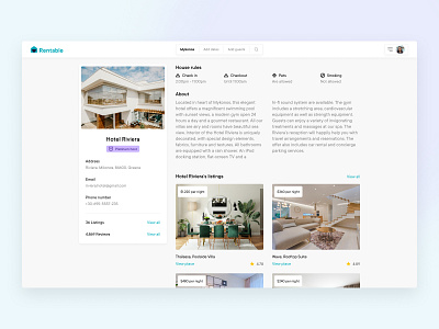 Rentable - Booking platform booking design hotel hotel app hotel booking place rent reservation stay tourism travel travel agency travel app traveling ui ux vacation