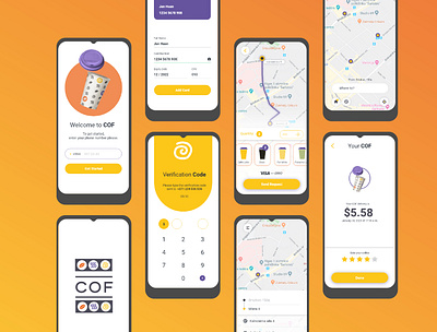 COF coffee delivery app app brand identity
