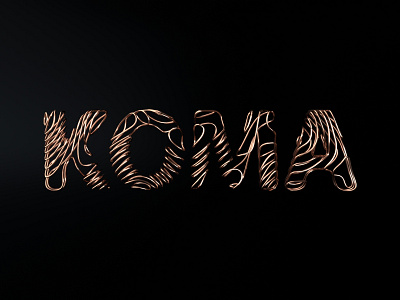 K O M A 3d font design render