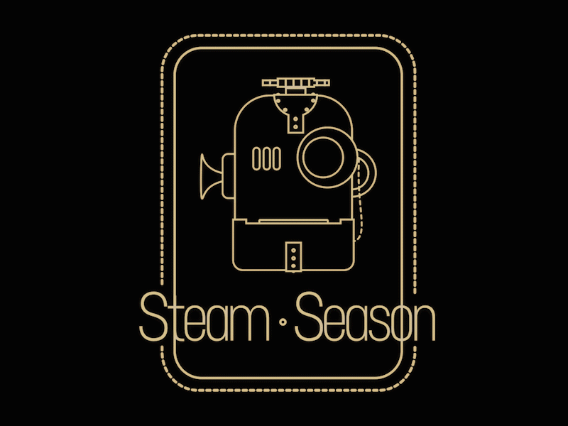 Steam Season Head 2d airnuats animation branding cyber design gif glow light line lineart logo massgas season simple steam steampunk symbol vector wires