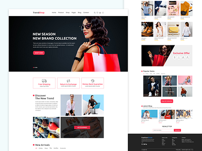 E commerce website landing page UI design