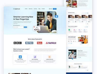 Education website Landing page | E-learning website figma graphic design html landing page ui design ui designer uiux uiux design uiux designer user interface design ux ui design web design web designer web development web template web ui website design