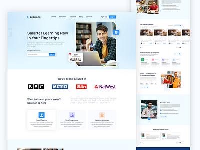 Education website Landing page  |  E-learning website