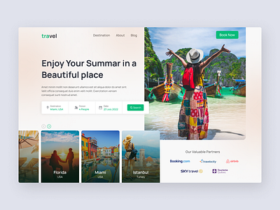 Travel website Landing page design app branding dailyui figma graphic design interface landing landing page minimal travel ui ui design uidesign uiux ux uxdesign web web design web ui website