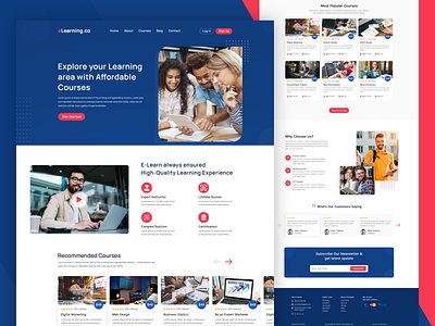 Online Education website Landing page app dailyui e learning education figma interface landing page online course online education ui ui design uidesign uiux user interface ux uxdesign web web design webdesign website