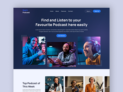 Podcast Website Landing page app branding design graphic design interface landing landing page music podcast podcast art podcasting ui ui design uiux ux ux design web web design webdesign website