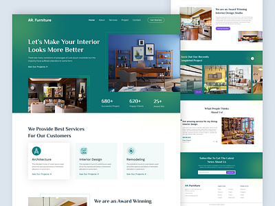 Interior website Landing page design | Website UI design