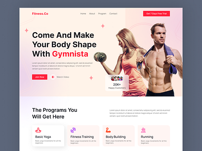 Website Design | Gym Fitness website Landing page design