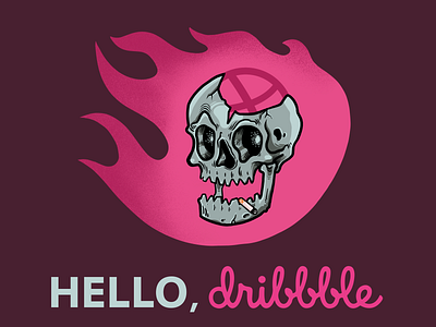 Hello Dribble hello hello dribble hello world hellodribbble illustration skull vector