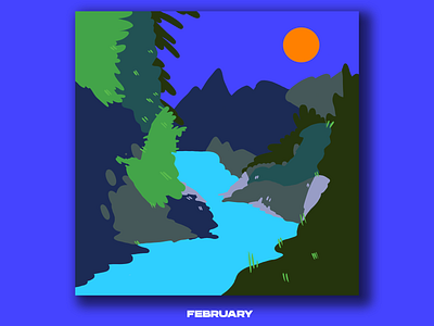 Illustration for February calendar 2019 calendar illustration design february design illustration minimalism minimalism illustration