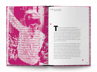 WAVES • Book Spread gender equality layout publication design
