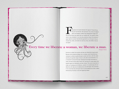 WAVES • Book Spread gender equality layout publication design