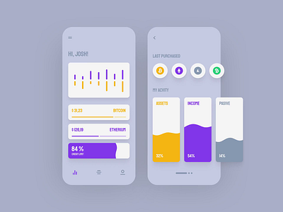 Crypto Wallet App 2d animation app bitcoin crypto design finance finance app interface money save money ui user experience user interface ux wave