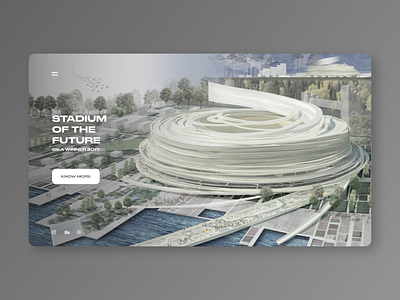 Stadium landing page 3d architecture concept design football interface stadium ui user experience ux web webdesign website white