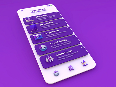 Multi service App 3D 3d app application concept design icon icon design icon set iconography icons illustration interface ui user experience user interface ux violet