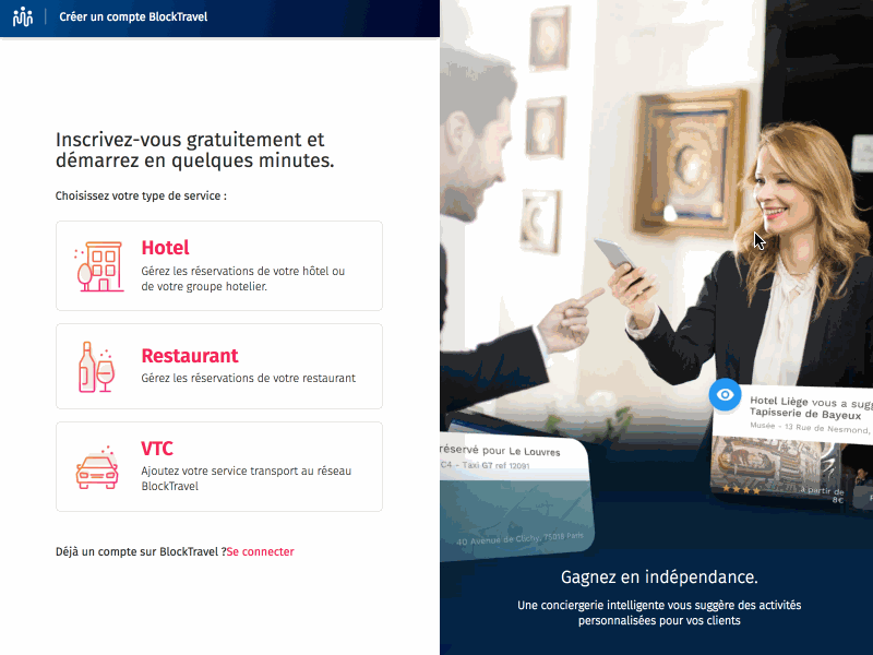 BlockTravel — Signup animation blockchain blocktravel form hotel login restaurant signup travel ui uidesign webdesign