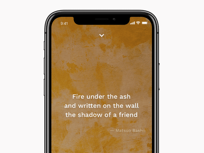 A Haiku a Day app dashboard haiku iphone x menu minimal mobile notifications texture typography ui