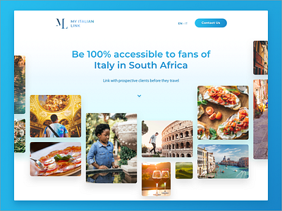 My Italian Link — Sponsors Landing ad cards desktop home landing splash tourism travel