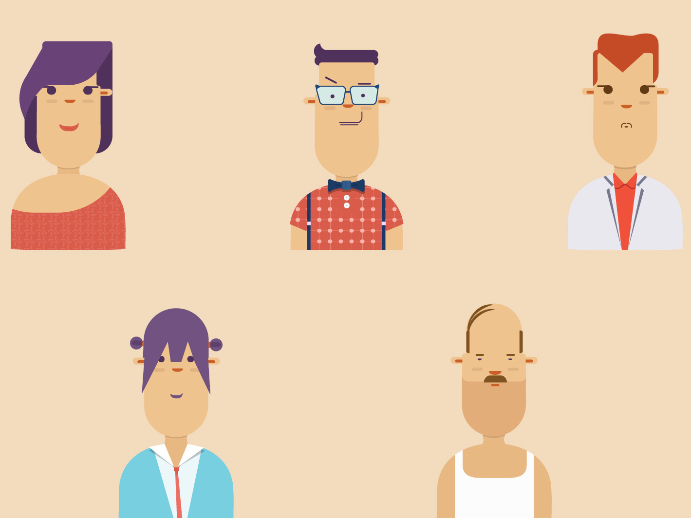 flat design characters