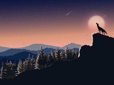 Mountain Landscape | Dusk Lighting amazing illustration digital artwork illustration illustration art landscape illustration