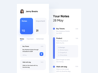 Notes App app design flat liquid logo minimal mobile notes ui ux