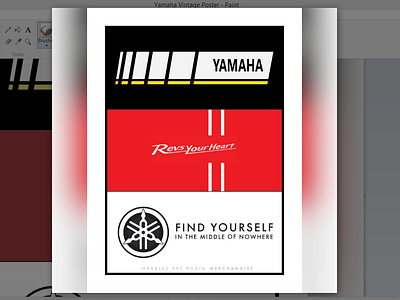 Yamaha Vintage Poster art bike biker marbles marbles art media media merchandise poster ride rider trip yamaha