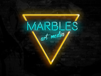 Marbles Neon adobe app art branding design glow icon illustration logo marbles media neon poster typography ui ux web