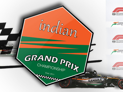 Indian GP adobe art branding championship design formula1 glow gp grandprix icon illustration indian logo marbles media poster saharaforceindia typography vector