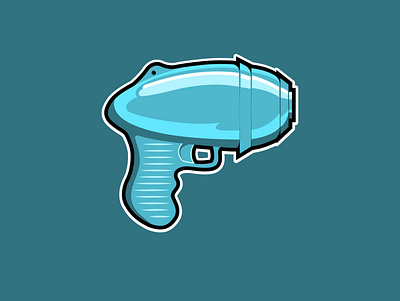 Blue Raygun design flat icon illustration logo vector