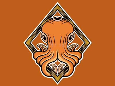Third eye octopus diamond octopus orange third eye