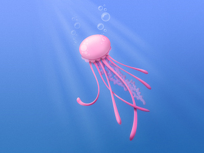 Jellyfish animal character design gradient illustration jellyfish light ocean pink sea vector water