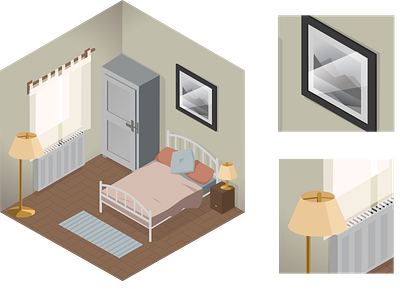 isoBedroom art concept art design illustration interior isometric isometric art isometric illustration room vector