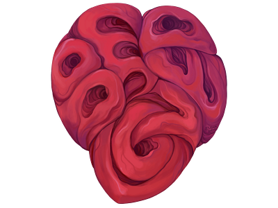Beloved abstract art beloved blood heart illustration lettering love