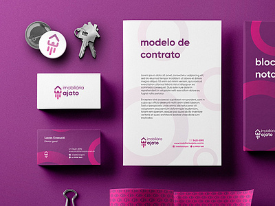 Imobiliária ajato - visual identity branding broker businesscard design icon jet logo real estate stationery