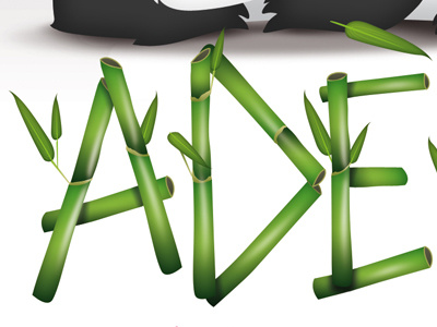 Bamboo name bamboo green illustration nature typo typography