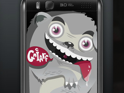 Gniarf character design cute dog illustration phone template