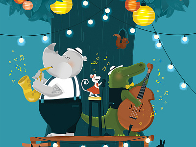 Jazz Festival animal festival jazz kids mouse music poster song