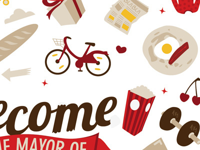 Become the mayor ! design illustration life mayor town vector