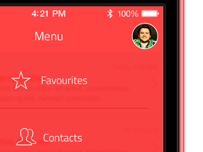 JAM - Just Another Messenger concept down drop messenger navigation red