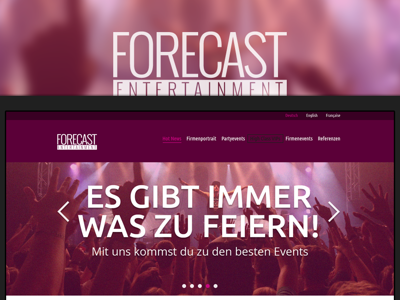 Forecast Entertainment flat forecast go big responsive webdesign
