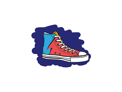 Stardust Chucks blue chucks illustration missingbrick mitchloewenherz orange portfolio red sneakers stardust yellow ziggy