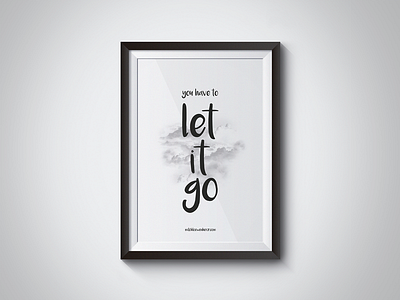 Let It Go artwork black clouds grey missingbrick mitchloewenherz portfolio typo white