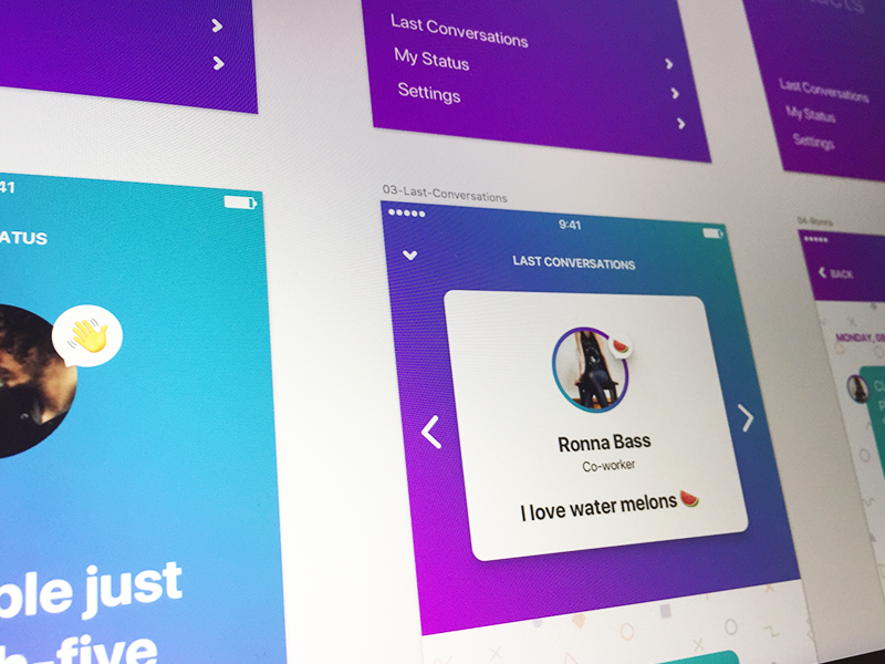 JAM Sneakpeak messenger jam concept navigation emoji clean modern wip ux ui ios